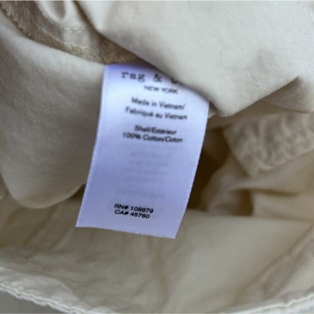 Rag & Bone Cargo Pants Size 12 Ivory Lightweight Cotton BZ - Picture 3 of 4
